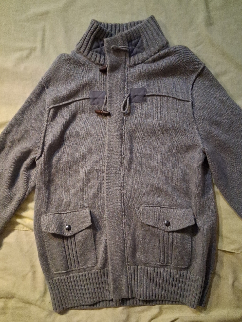 Banana Republic Men's Grey Toggle & Zip Cardigan - L 🍌